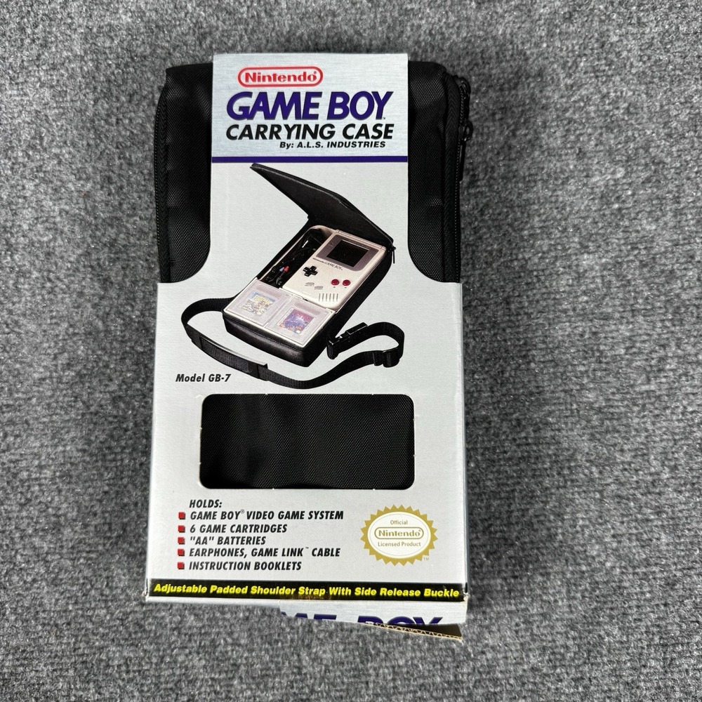 VINTAGE 1993 Official Nintendo Game Boy Carrying Case Black Model GB-7 ALS NIB
